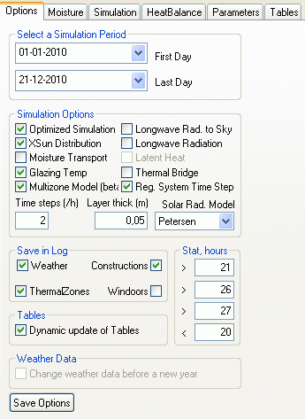 Dialog (tsbi5 | Options) for valg af simuleringsparametre i tsbi5.