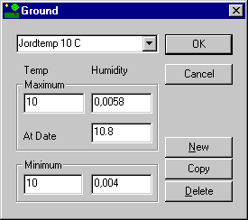 Dialog box for information on the ground under the building.
