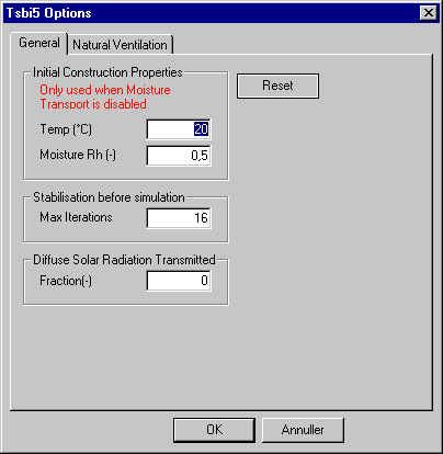 The tab General under tsbi5 options.