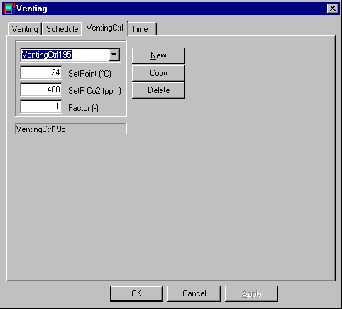 Venting is controlled by the operative temperature in the thermal zone as a proportion of the basic air change.