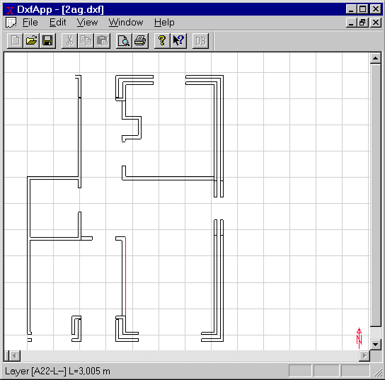 Result from filtered DXF drawing.