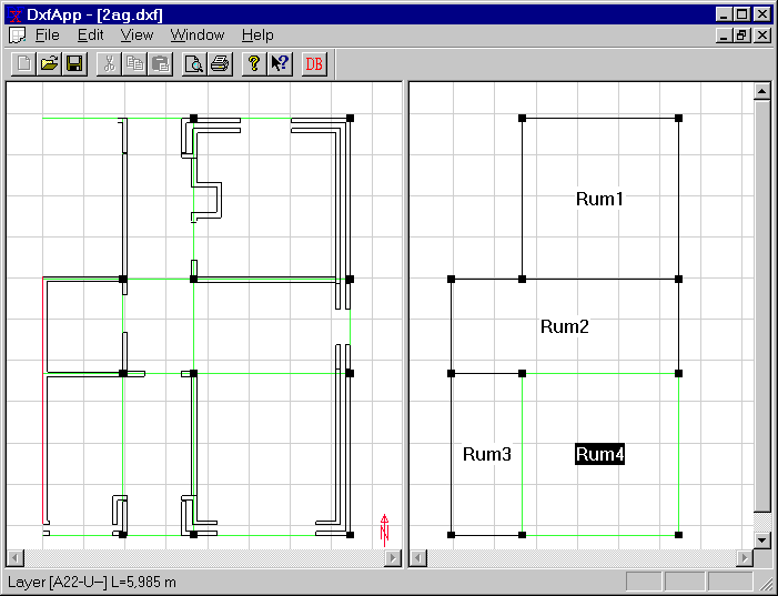 Model with all spaces before WinDoors are added.