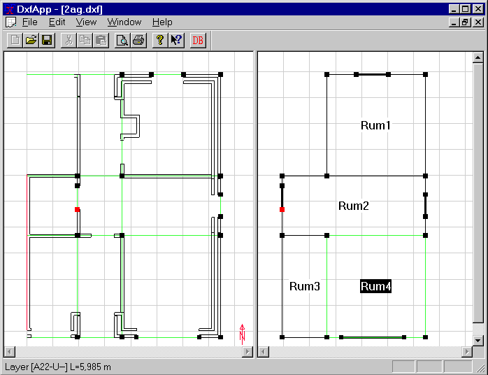 The created model before saving in BSim format.