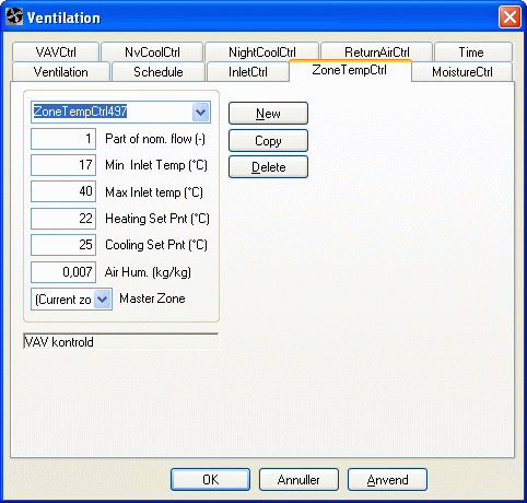 Defining the control strategy for zone temperature control.