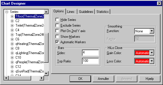 The Options tab for a data series.