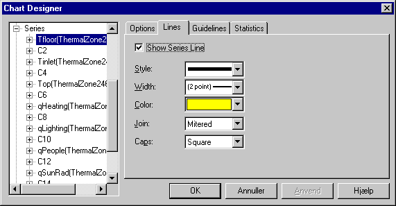 Dialog box for changing the appearance of a series.